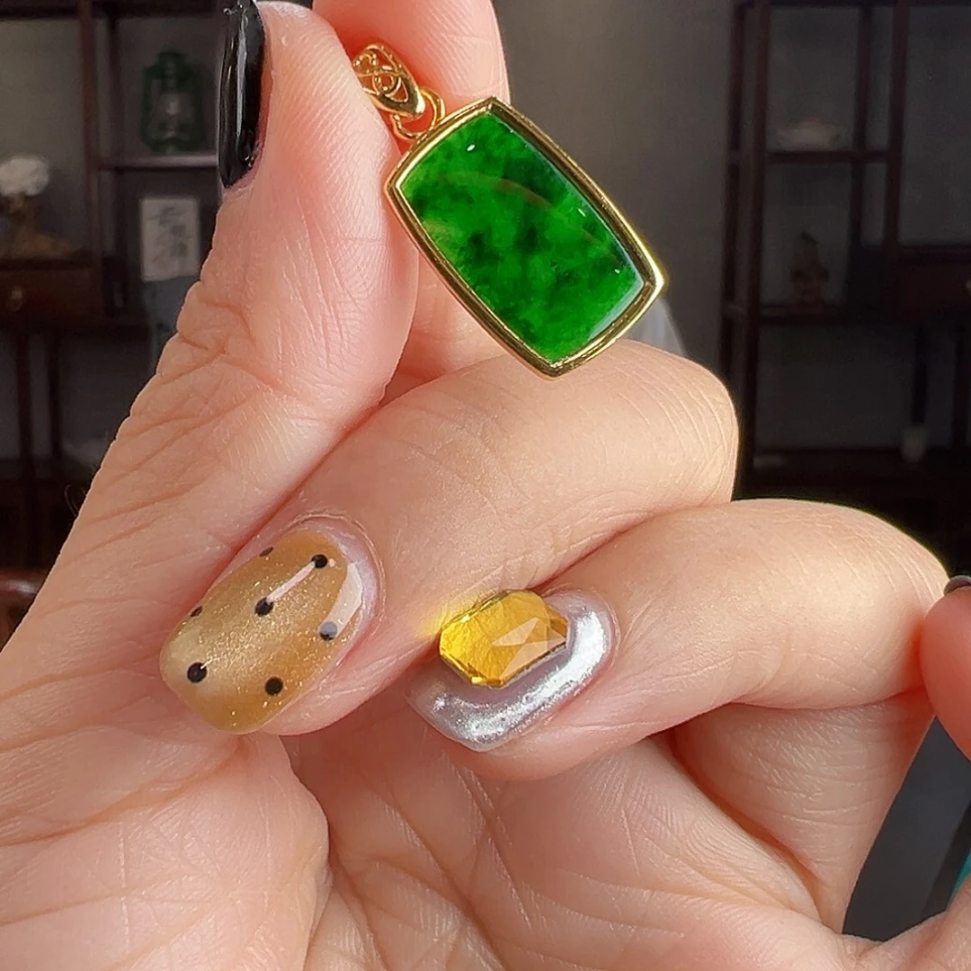 翡翠银S925镶嵌颈饰吊坠