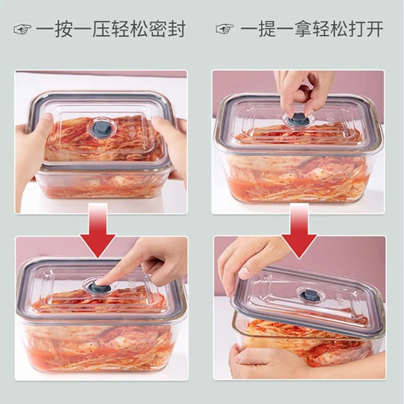 冰箱大容量保鲜盒微波炉专用玻璃饭盒食品级泡菜腌咸菜水果密封盒