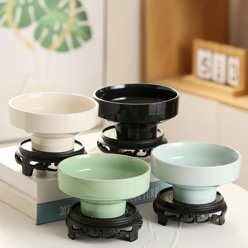 花盆陶瓷大号苔藓盆碗莲专用花盆铜钱草一叶莲水培器皿睡莲盆缸