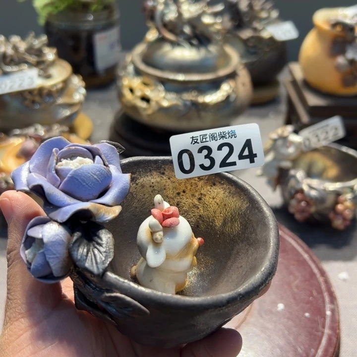 柴烧茶器，纯手工制作