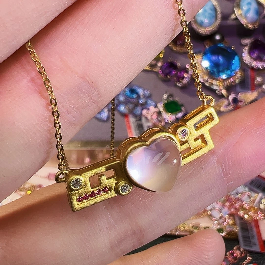 颈饰银S925镶嵌芙蓉石