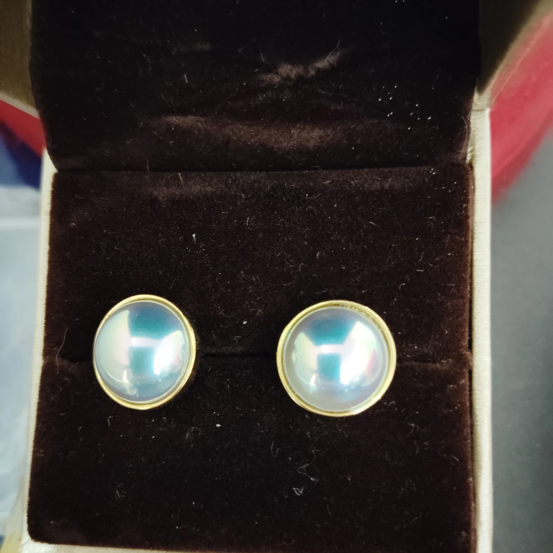 合金珐琅耳饰 贝珠耳钉 精致款手工气质白色轻奢时尚百搭简约镶嵌