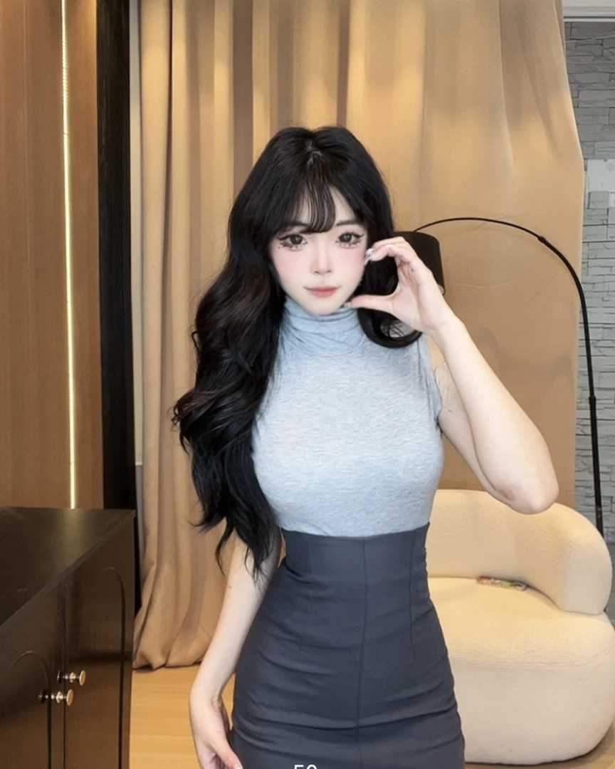 【漫步华尔街】纯欲显瘦高级感遮肉两件套背心半身裙