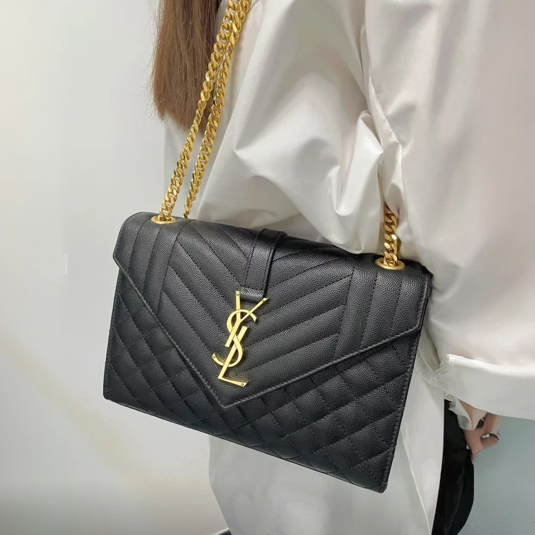 未使用 YSL/圣罗兰  全新ENVELOPE金标LOGO信封单间斜挎包