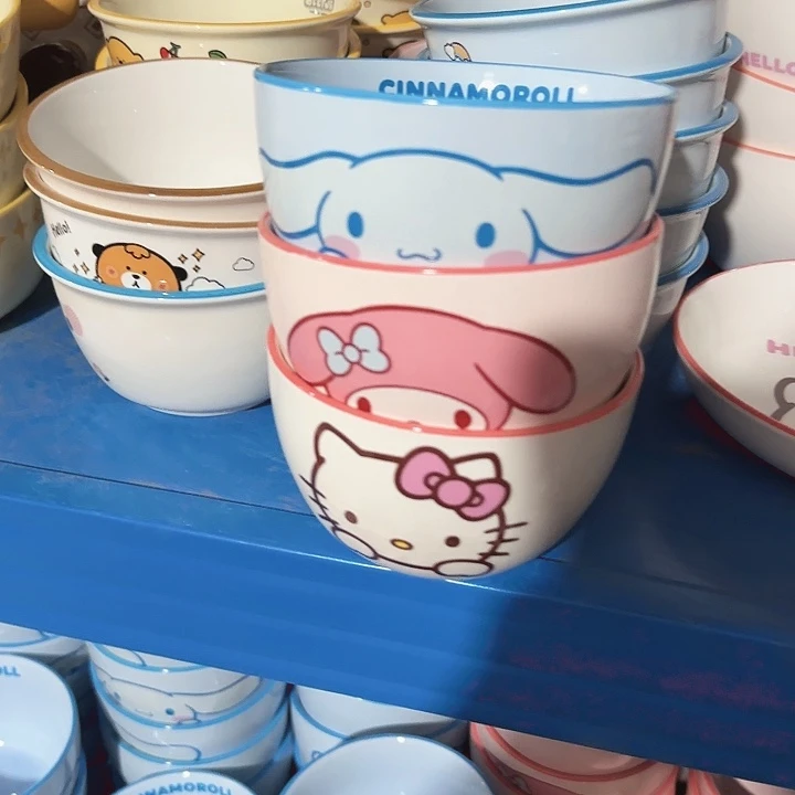 瓷片三丽鸥4.5寸碗3个微瑕
