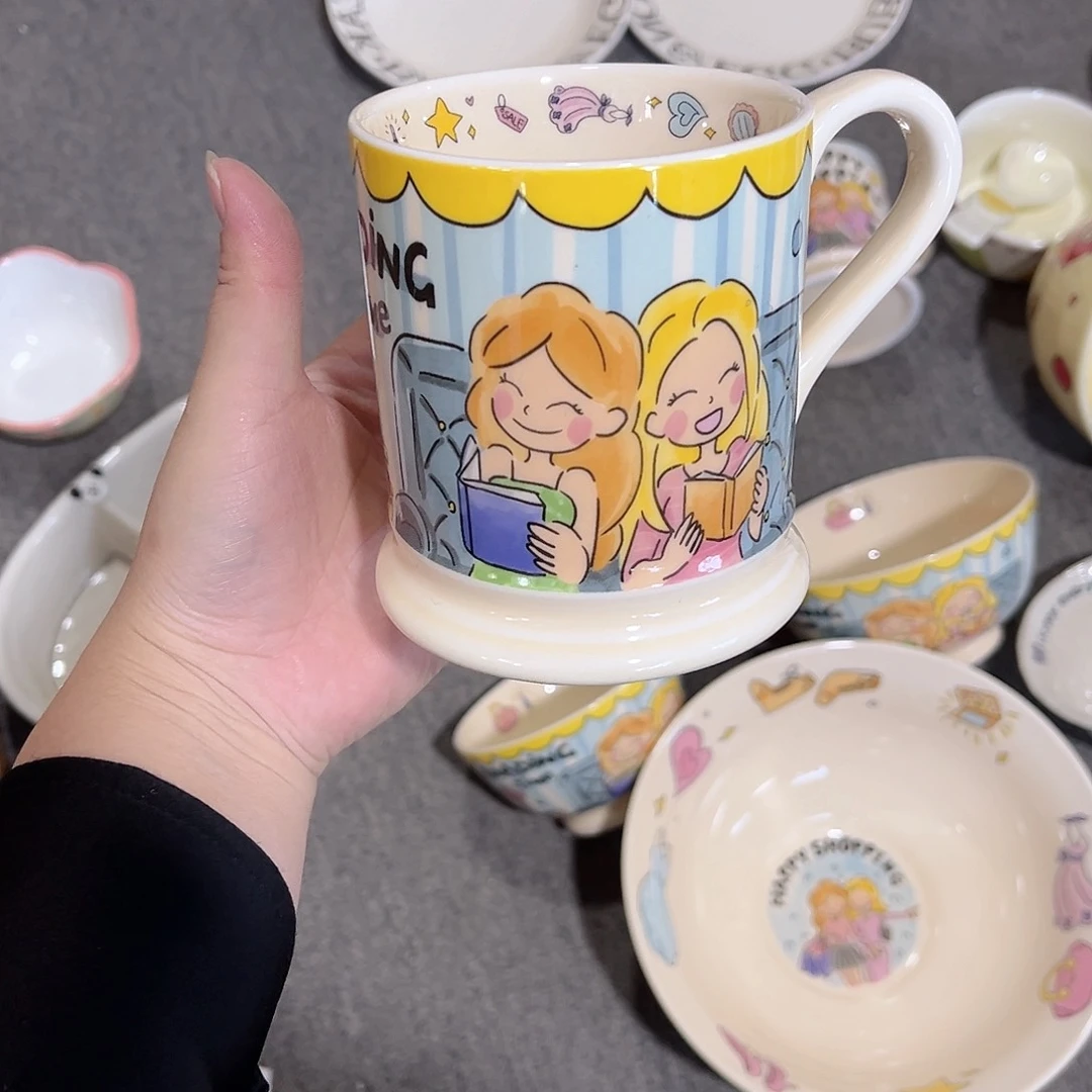 复古姐妹陶瓷餐具系列杯子