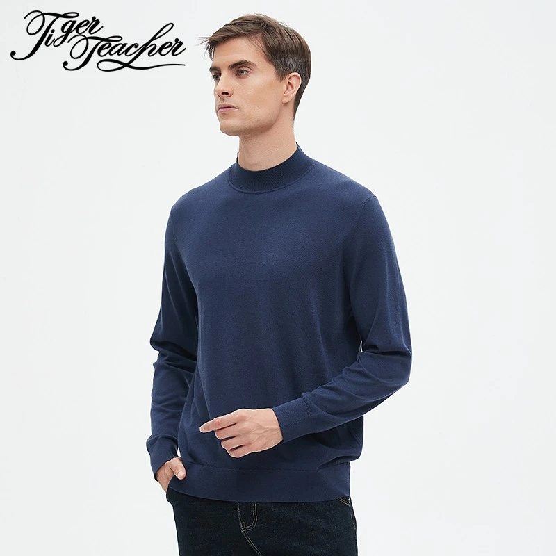 2025新款半高领山羊绒衫秋冬季针织丝羊绒圆领秋冬长袖男
