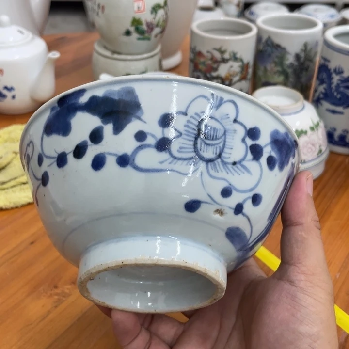 15.5公分手绘米饭碗陶瓷制品商品