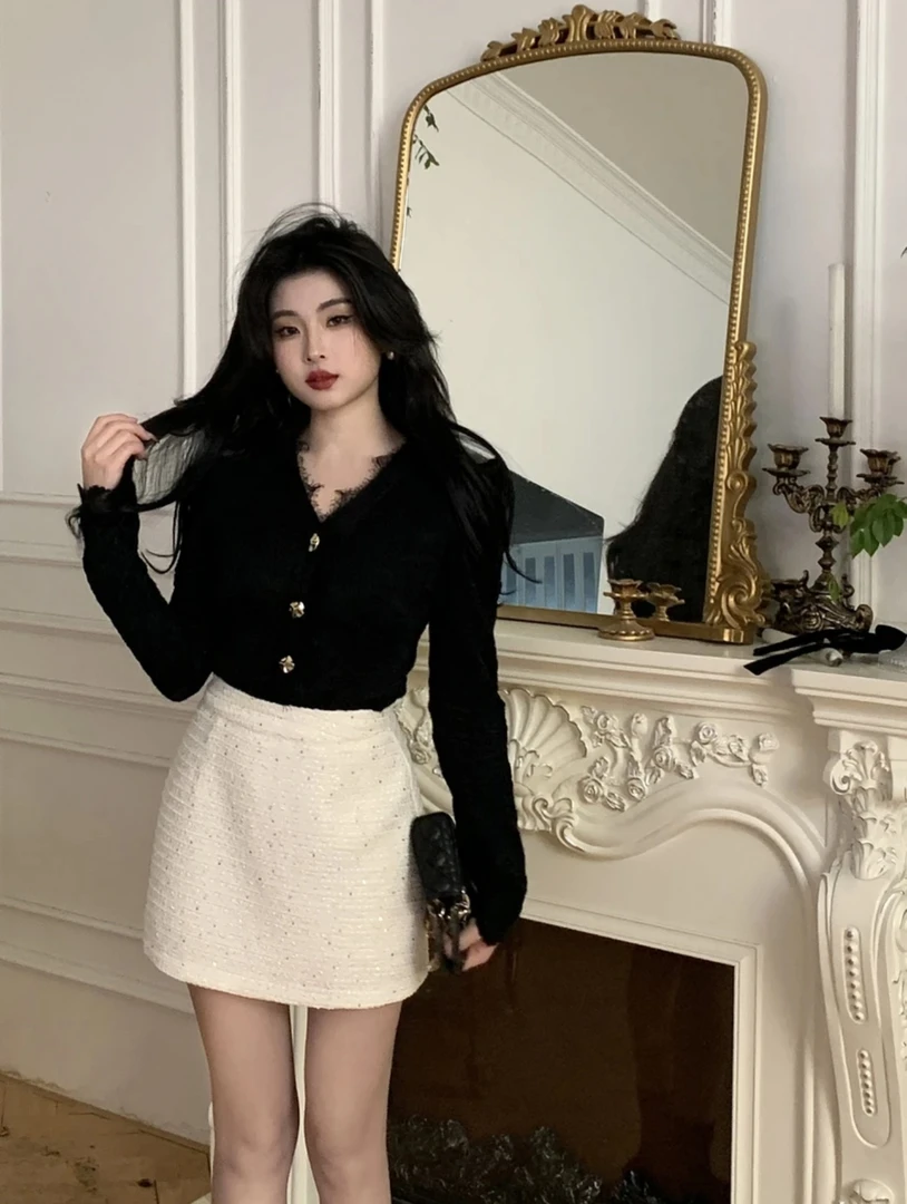 【vivi】加厚睫毛蕾丝打底衫2659