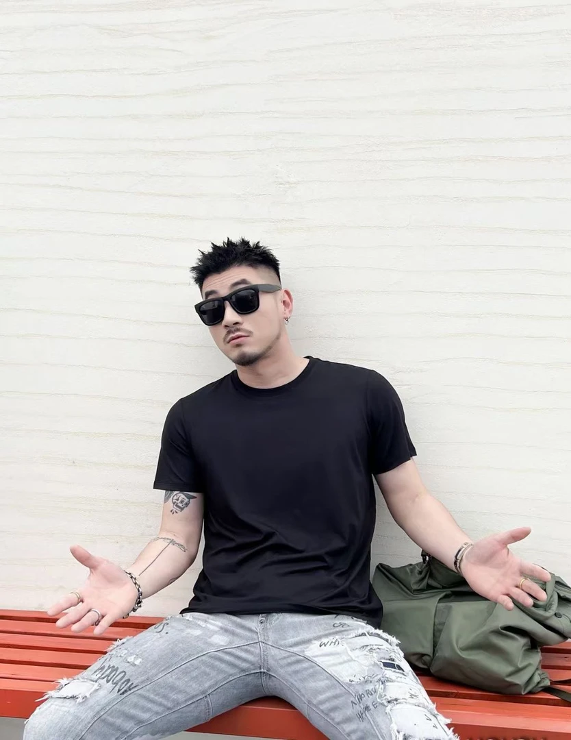 九九良品8888男士夏季短袖常规款罗纹T恤男款男士简约纯色休闲