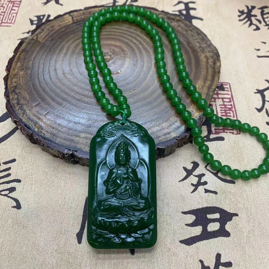 满绿牌头坐莲观音吊坠-精美-时尚-细腻