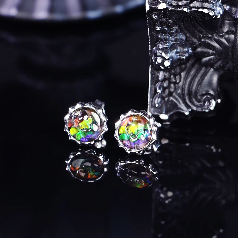 【大蕾蕾推荐】斑彩石九尾耳钉/对-多样性发其一