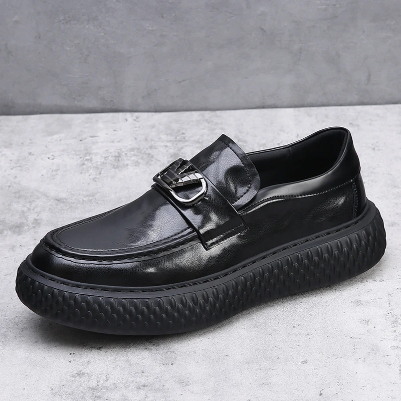真皮豆豆鞋男2025秋季新款商务休闲鞋一脚蹬懒人套脚男鞋男士皮鞋