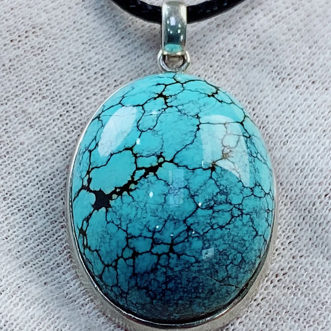 绿松石银S925镶嵌原矿无优化