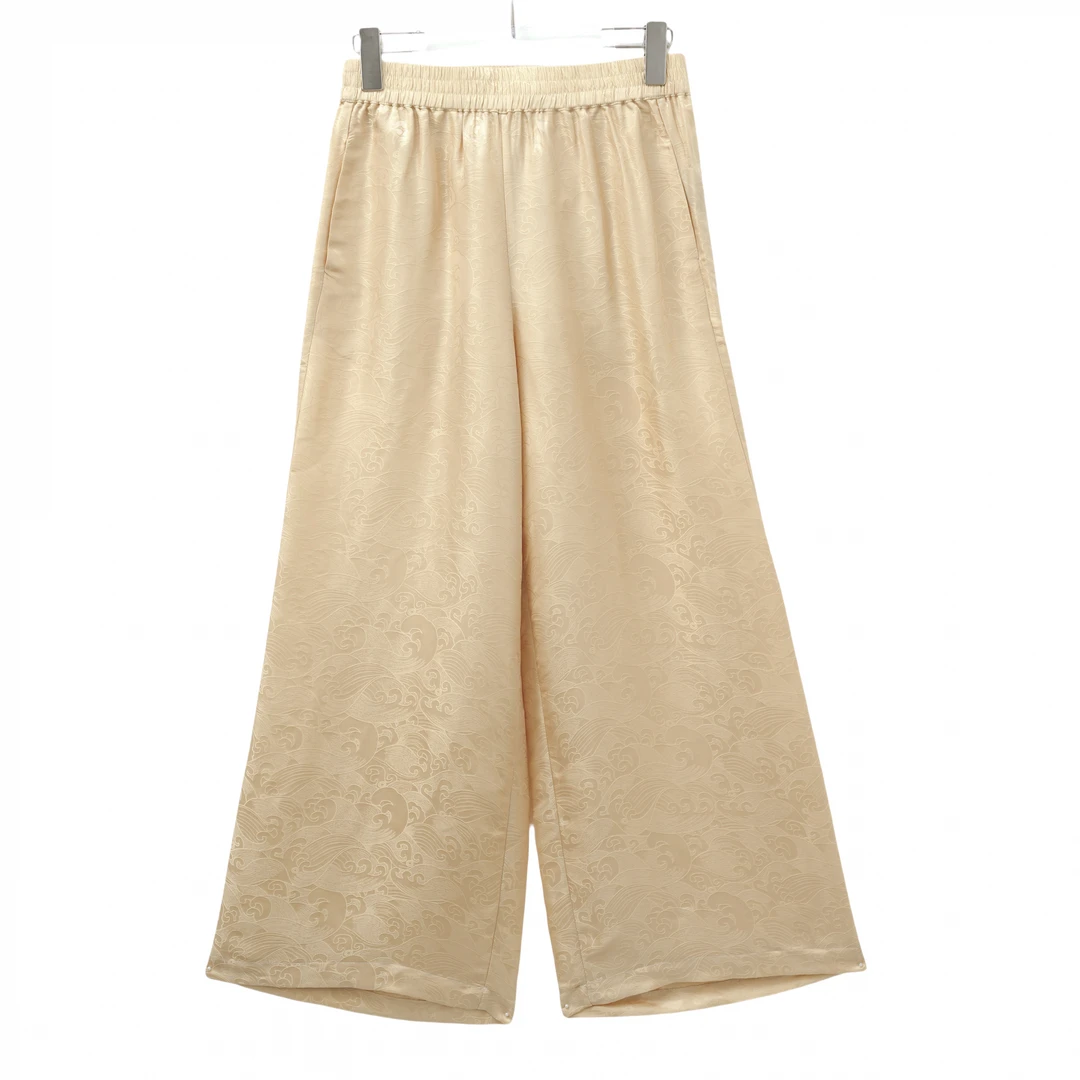 怀瑾-250068新中式桑蚕丝裤子百搭宽松阔腿裤国风休闲复古中国风