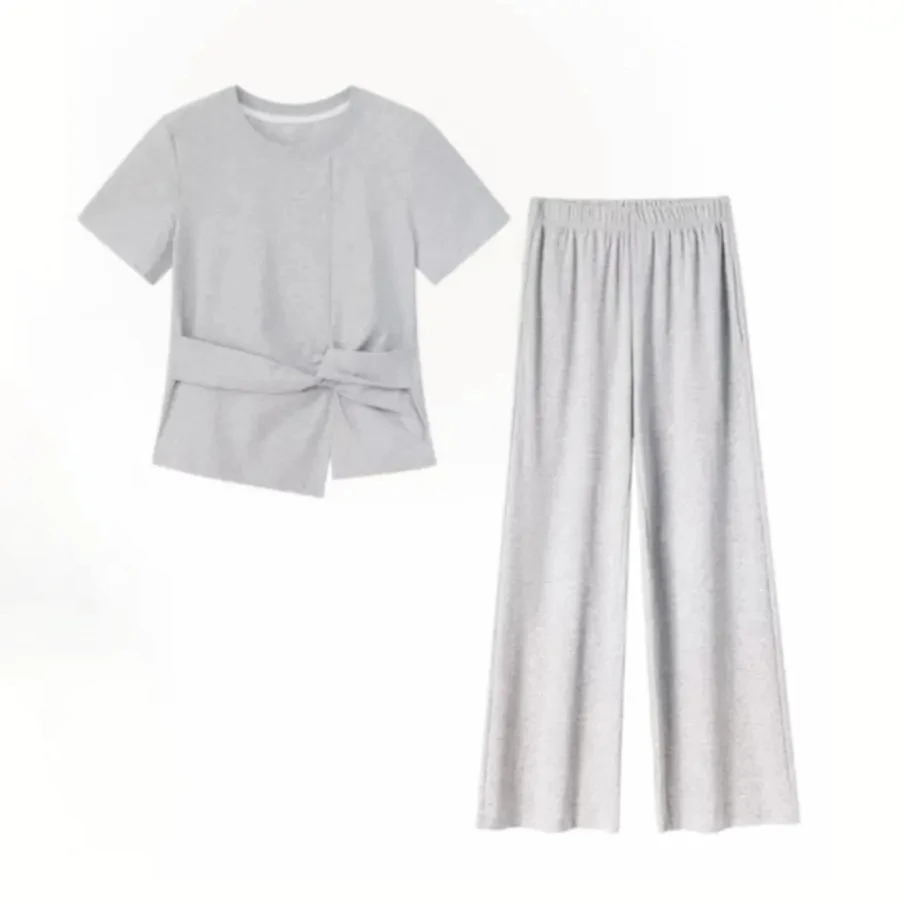 夏季新款意大利小帆船不规则设计感女装时尚立体扭结套装