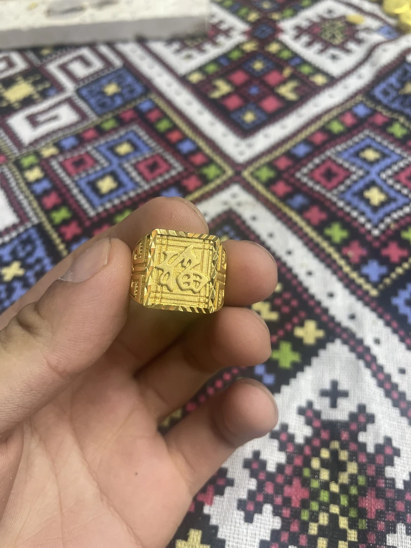 合金戒指 男戒民族风霸气活口饰品金色素款复古宫廷男款