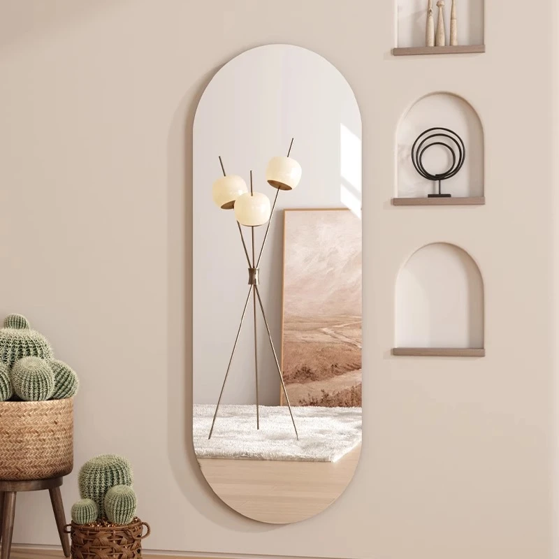 挂墙镜无框异形贴墙自粘全身镜家用玄关贴在墙上的高清玻璃穿衣镜