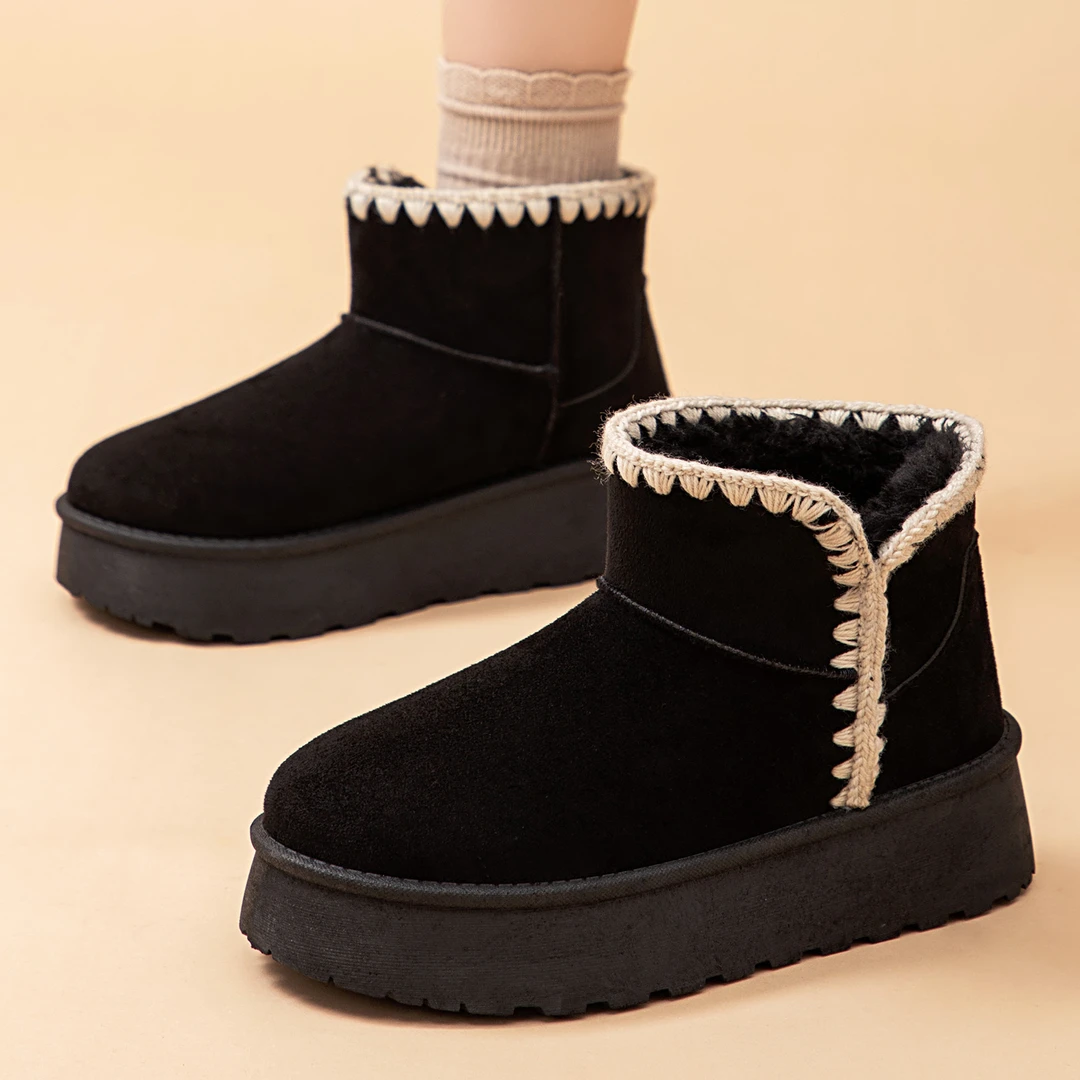 【现货+运费险】雪地靴女冬季防寒长筒靴保暖女靴高帮防滑棉鞋厚底