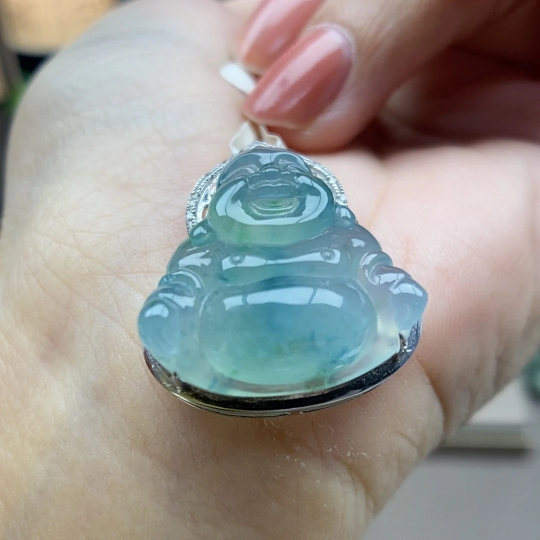 翡翠18K金镶嵌颈饰吊坠79