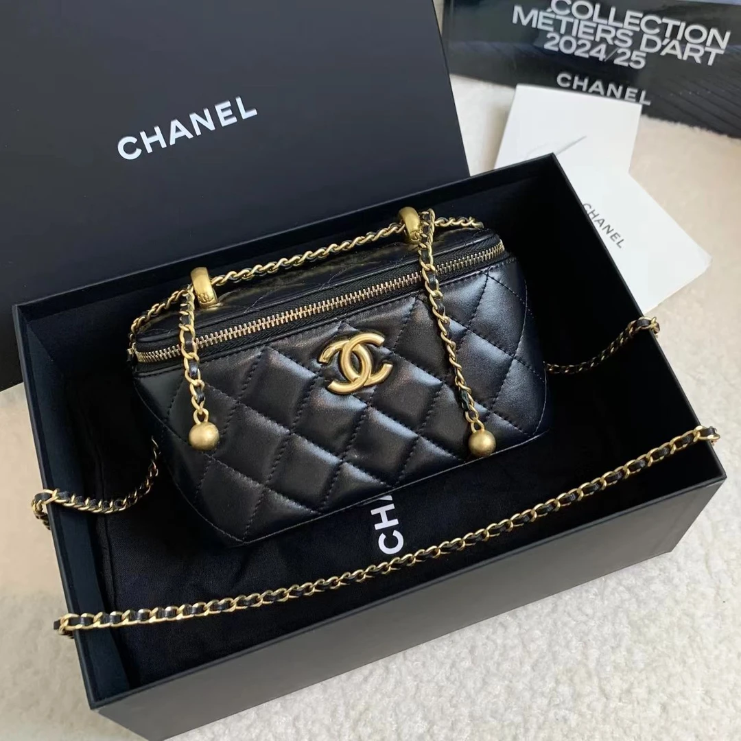 99新 Chanel/香奈儿 壹臻楠楠/24C黑金牛双金珠长盒子 48401699