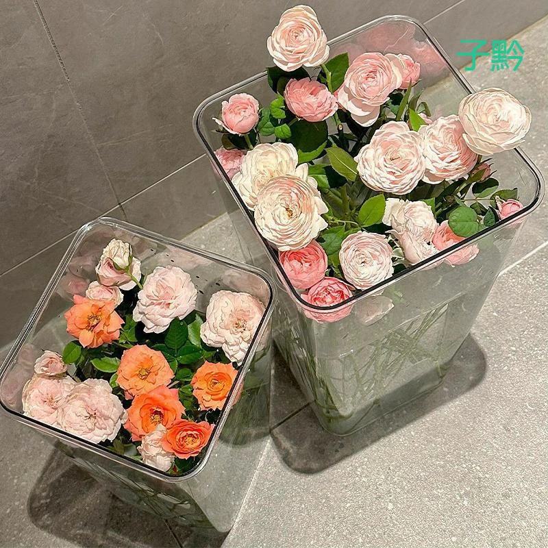 醒花桶深水鲜花养花桶花店家用插花桶透明醒花桶花瓶