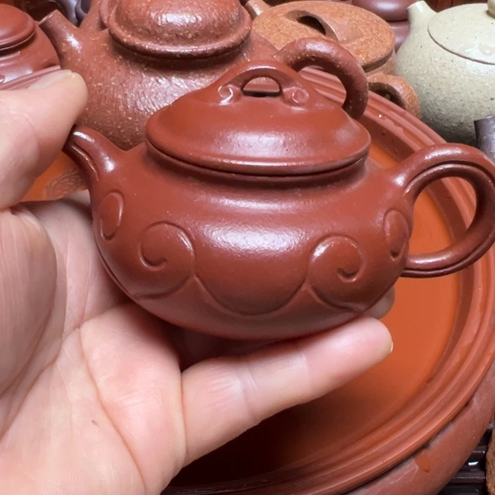 紫砂茶壶癸*宜兴原矿生砂生粉大红泥