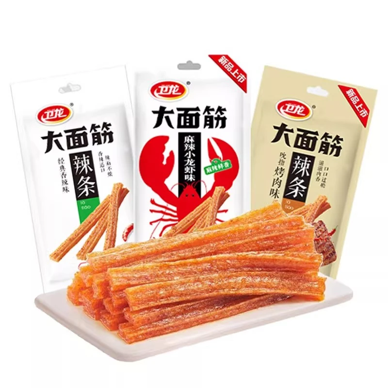 卫龙辣条大面筋65g网红麻辣儿时怀旧零食小吃解馋麻辣休闲食品