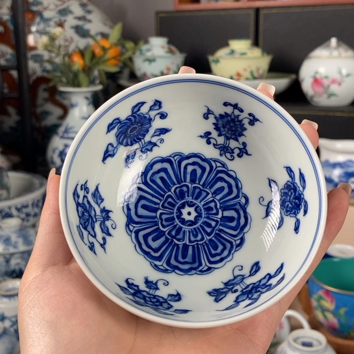 杯折葵非器四季花卉普洱杯