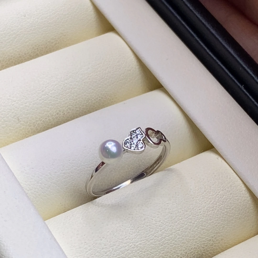 淡水珍珠银S925镶嵌戒指