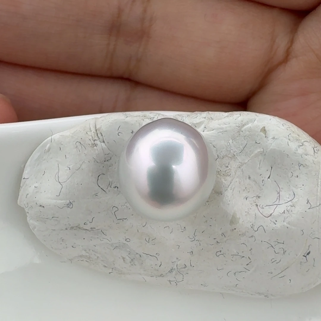 海水珍珠裸珠未镶嵌银蓝光宝石光11.2mm
