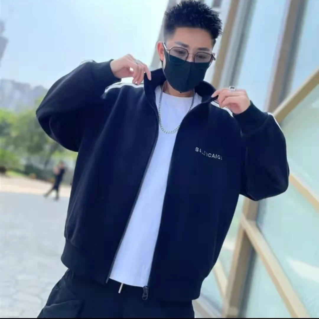 春季摇粒绒织带拼接夹克外套-808