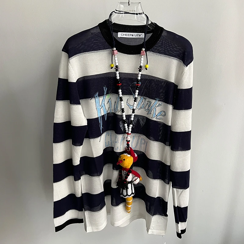 CHEER UP UNIFORM24秋冬新品啦啦队小蛇乐乐戳横条纹毛衣