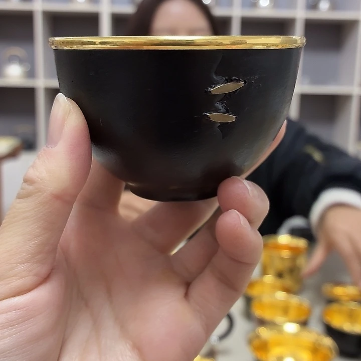 19号李小鹤铁包金足金2克锔钉杯100毫升