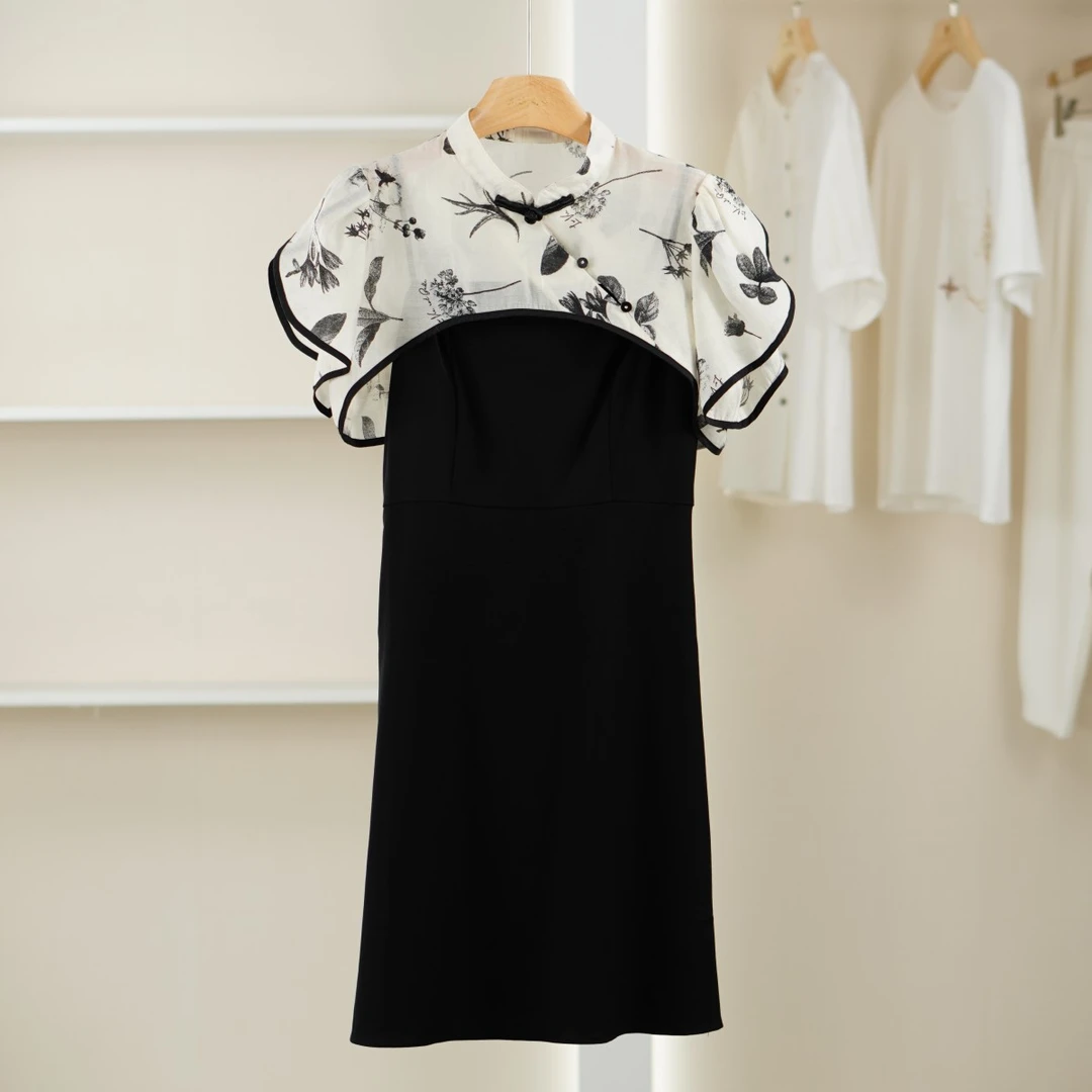 麦迪尚品【DS】50604320 夏季气质名媛国风两件套连衣裙品牌撤柜