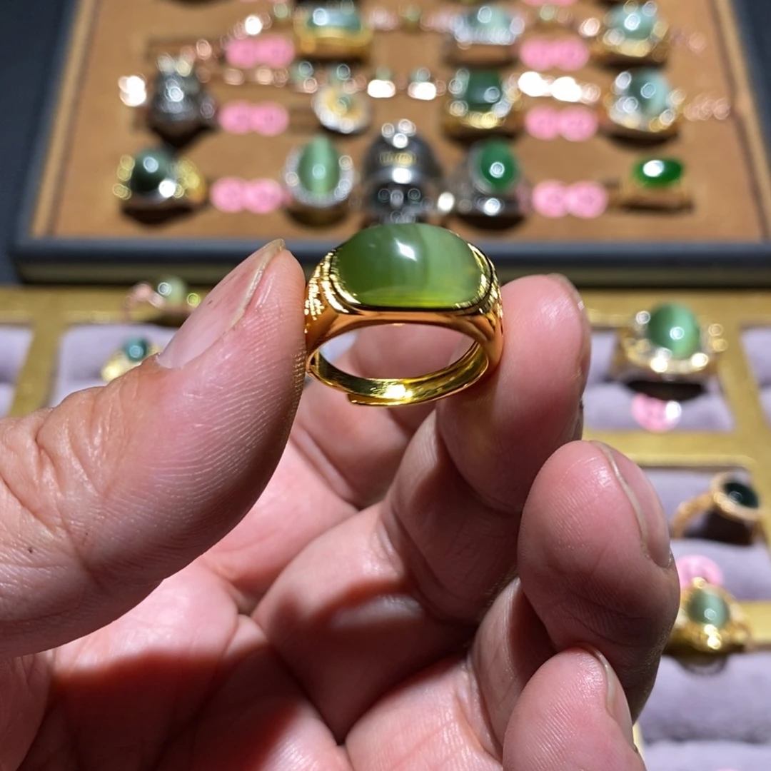 和田玉（碧玉）戒指未镶嵌
