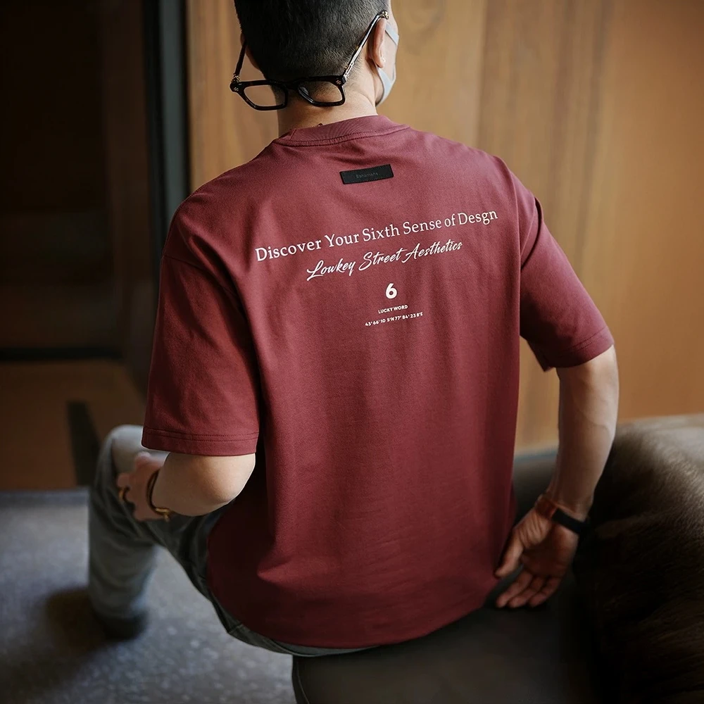 港风简约男士字母印花圆领休闲短袖t恤夏季新款潮牌宽松T恤打底衫