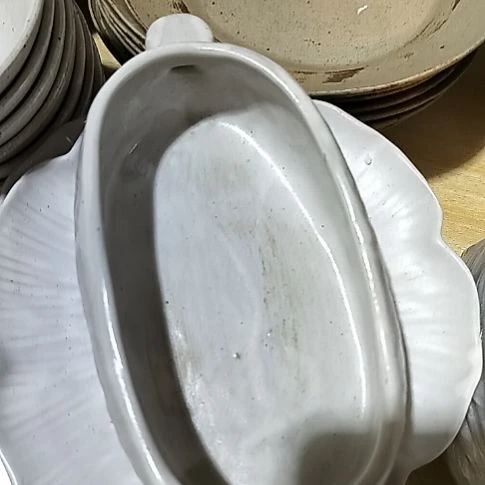 瓷片微瑕白釉双耳两个一组