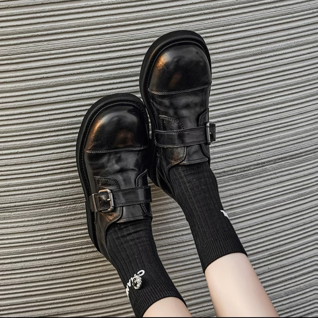 【金金专属】马皮厚底乐福鞋时尚复古小单鞋