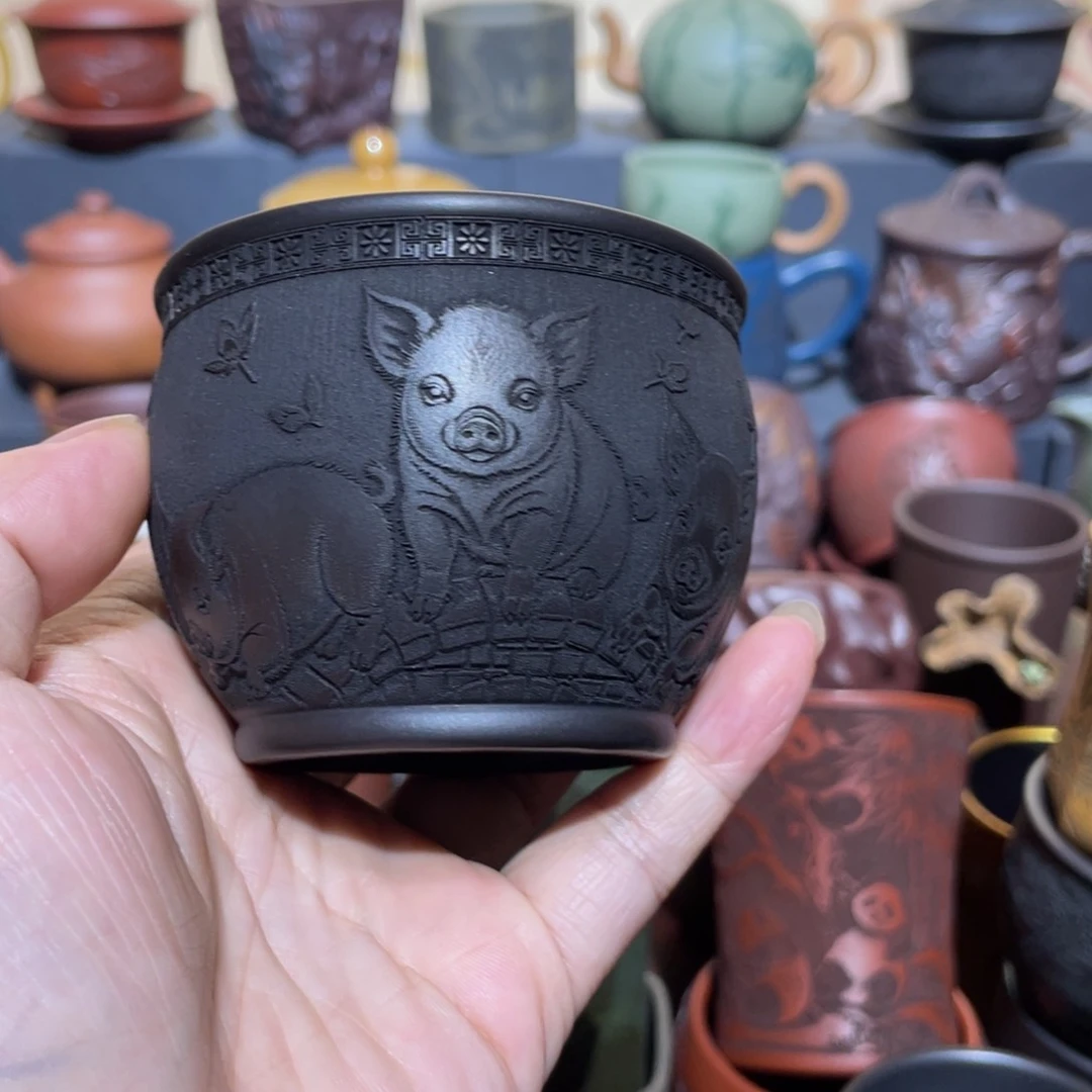 原矿紫砂手工主人杯
