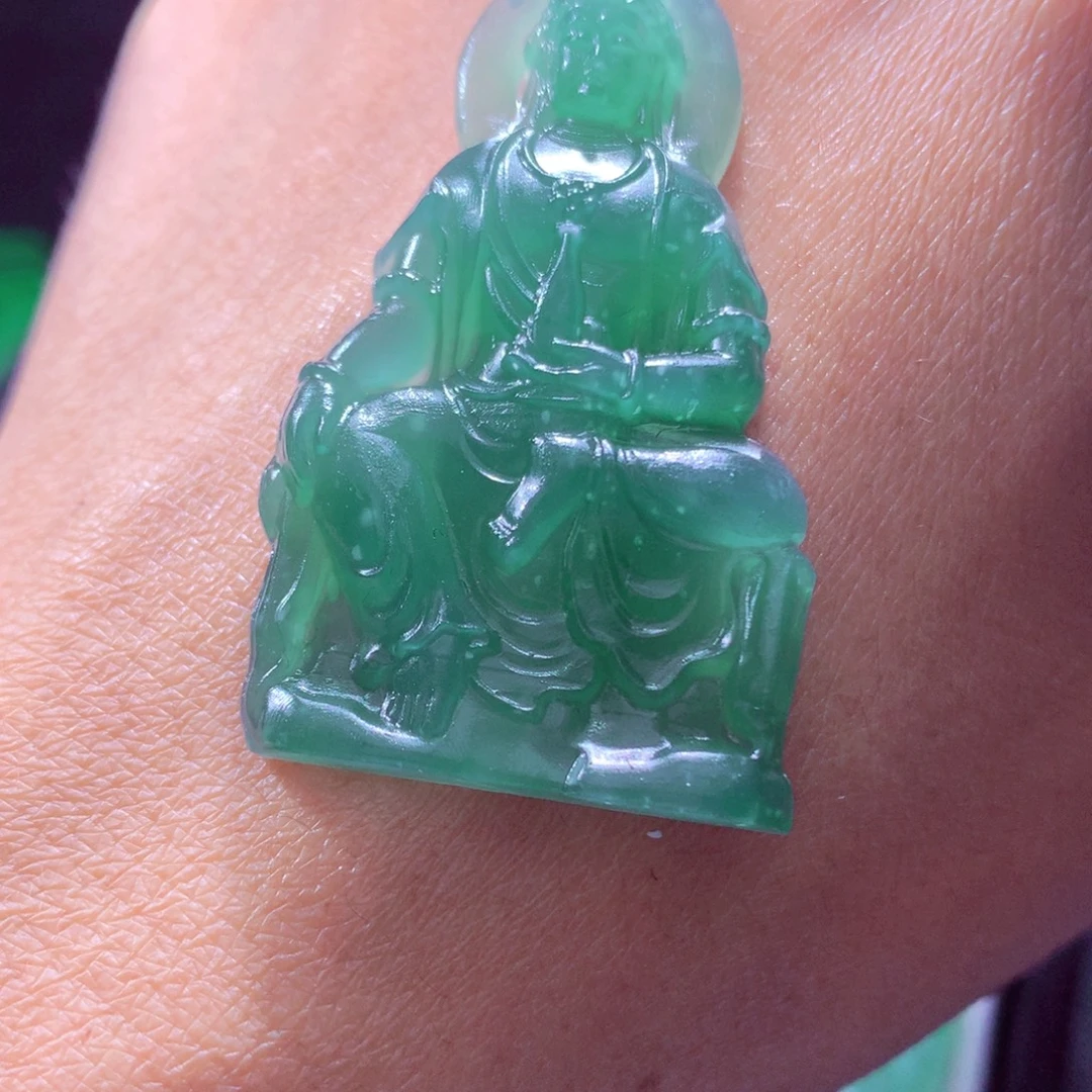 定制翡翠未镶嵌天然翡翠A货毛货挂件