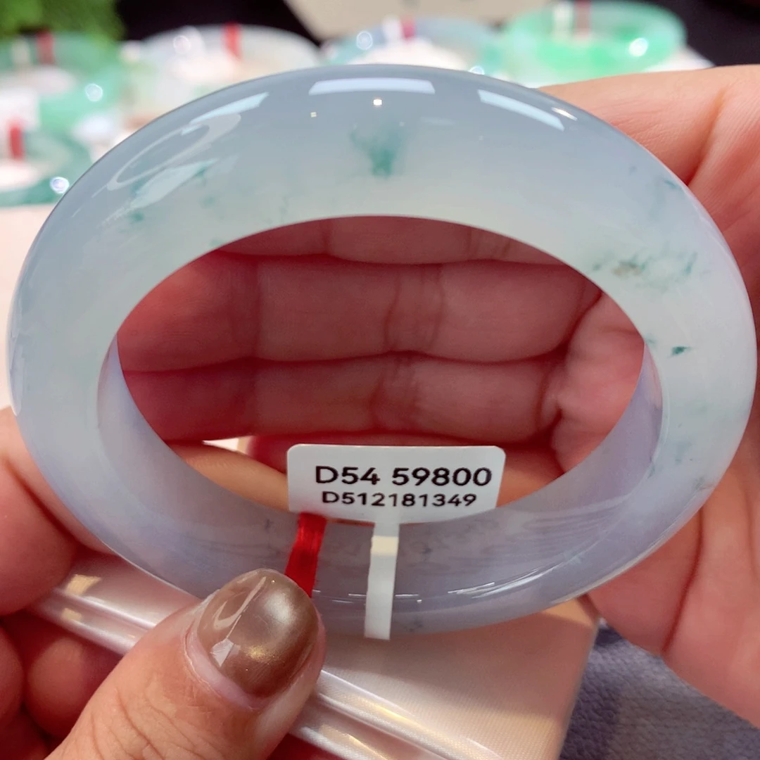 未镶嵌手镯翡翠冰胶蓝花推荐9号11