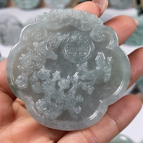 翡翠颈饰未镶嵌鸟语花香喜上眉梢福利