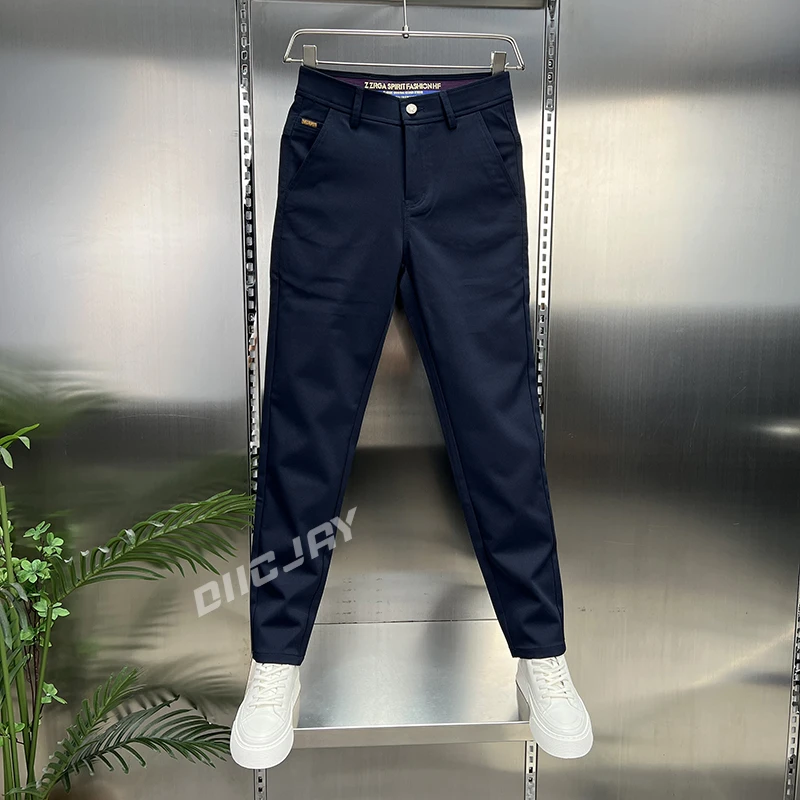 DIIC JAY/狄杰秋冬男士休闲裤高端商务西裤弹力修身百搭直筒长裤