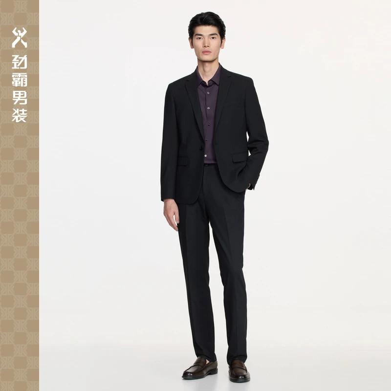 劲霸男装套黑色西服|BSFE3306西装正装职业