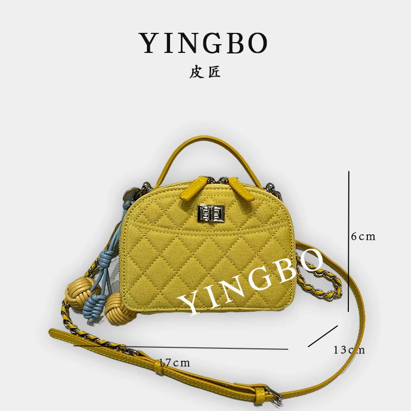 【英柏甄选】ZT-D7219-1-丹宁黄 然与纯小众设计感时尚单肩百搭女包