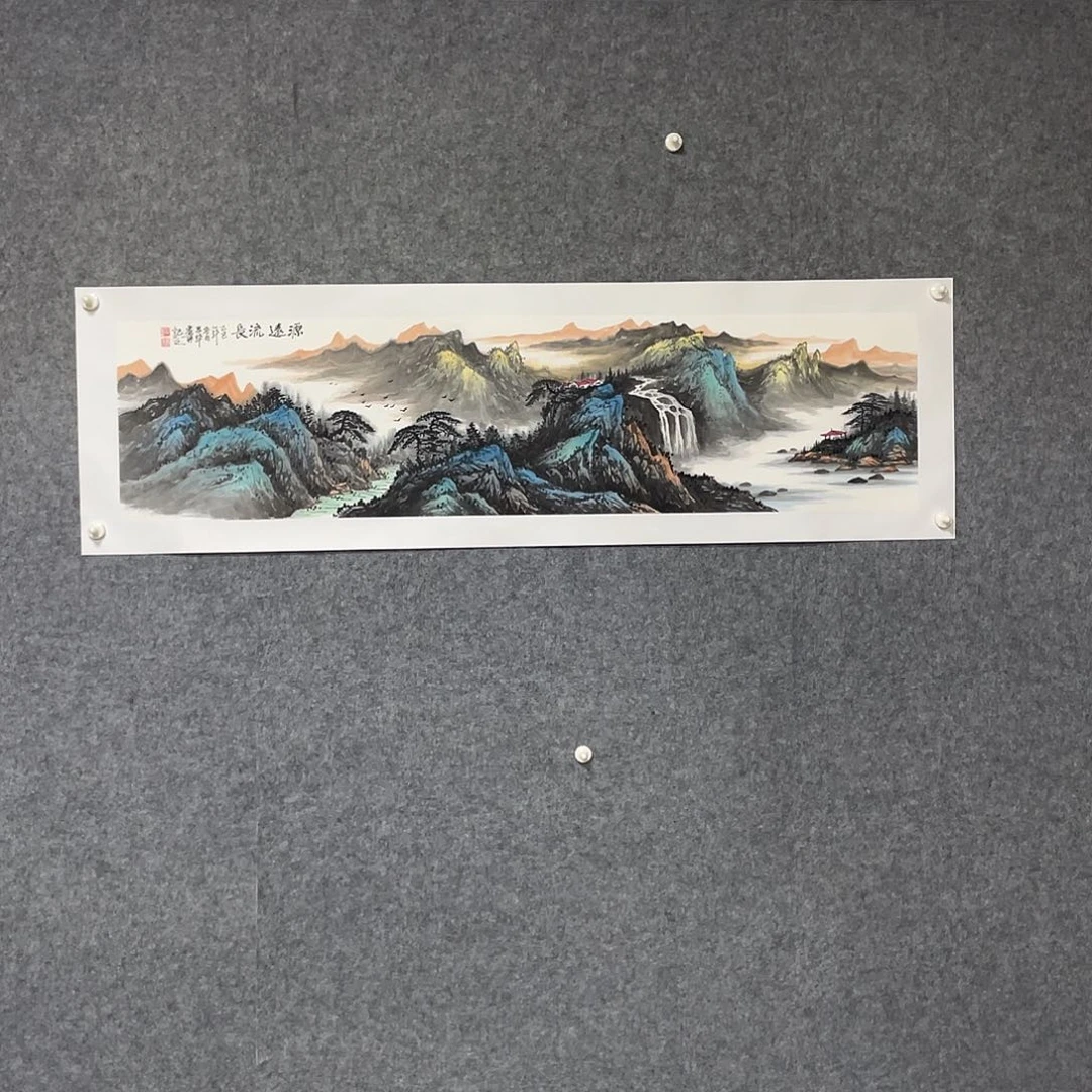 国画四尺对开138.35画芯 捡漏