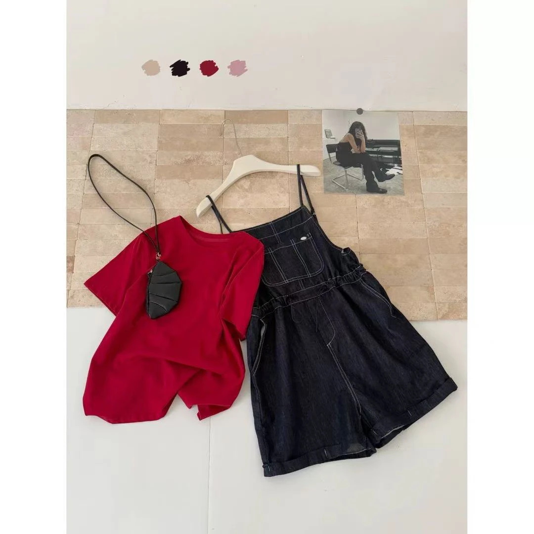 【大欣家】11816「红色牛仔套」金标休闲时尚真两件套