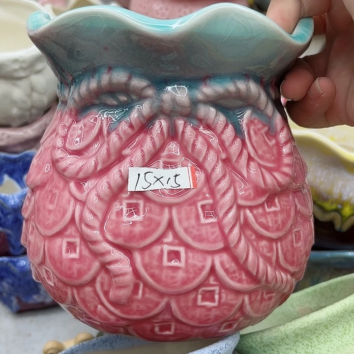 多肉绿植陶瓷花盆9.9包邮，有孔