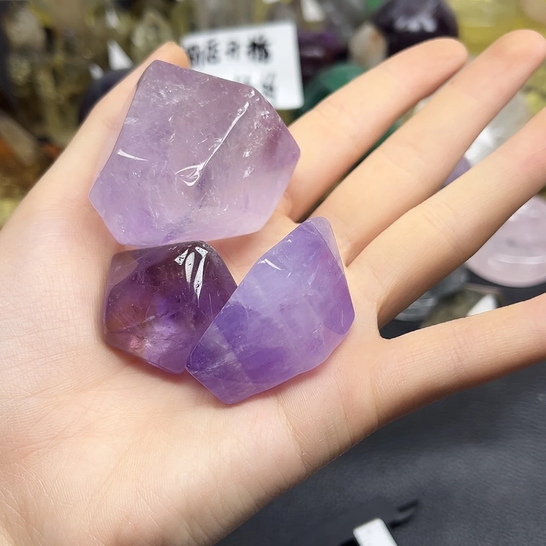 未镶嵌紫晶珠宝半成品24水晶石